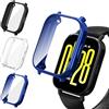 iVoler 3 Pezzi Cover con Pellicola Protettiva per Xiaomi Redmi Watch 5 Active (Non per Redmi Watch 5), Copertura Completa Custodia Anti-Graffio Sottile Morbida TPU Case, Trasparente + Nero + Blu