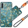 JEZSTHAI Cover Compatibile con Samsung Galaxy A70,Cellulare Girocollo Custodia con Cordino Laccio Tracolla Regolabile,Antiurto AntiGraffio Protettiva Silicone TPU Motivi Bumper Case,A10