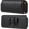 MXFDOKD Fondina Pelle Cellulare da Cintura Nero Compatibile con Galaxy Z Fold 7/6/5/4/3/2/5G, Orizzontale Marsupio Porta Cellulare con Clip Cintura Uomo Compatibile con Huawei Mate X6/X5/XT/X3/X2/XS