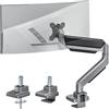 ARES WING Supporto per monitor per schermo piatto curvo da 17-49, regolabile in altezza, braccio singolo per monitor, portata massima 18 kg, supporto VESA 75/100 mm, supporto da tavolo, grigio