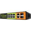 SICSOLINK Switch Gigabit PoE+ a 8 porte con 2 porte Uplink e 2 SFP, switch di rete non gestito Ethernet PoE da 1000 Mbps, 120 W, Plug & Play, adatto per telecamera di sorveglianza Access Point-AP e PoE
