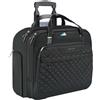 EMPSIGN Borsa porta PC con ruote da donna, cartella trolley per notebook 15,6 pollici, borsa con ruote idrorepellente per viaggio e lavoro, tasche RFID antifurto, nera