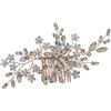 HAPINARY Pettine per Chioma da Sposa con Cristalli e Fiori in Lega di Zinco Oro, senza Tirare Chioma, per Matrimonio ed Eleganti Acconciature da Cerimonia