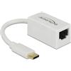 Delock KAB USB C > Adapter Netzwerk RJ45 (1000 MBit/s) weiß Delock