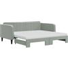 vidaXL Letto da giorno allungabile con materassi grigio chiaro 90x190 cm in velluto