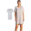 JBS of Denmark Camicia da notte da donna a maniche corte - Sleepshirt in bambù e cotone biologico - Vestito da notte traspirante da donna - Morbido Big Shirt per un sonno riposante, Melange grigio