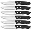 PRADEL ESSENTIEL - Coltelli da bistecca - Set di 6 - Trapper - Acciaio inox 13 C, finitura lucida - Spessore 1,2 mm, lunghezza 245 cm - Nero