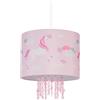 Relaxdays Lampadario a Sospensione per Bambini, per Cameretta e Stanza dei Giochi, Unicorni e Stelle, HD 158x35 cm, Rosa
