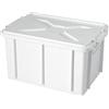 OPIROS Contenitore Con Coperchio Cassetta Box Conservazione E Trasporto Alimenti Portaimpasto Cucina Lavanderia Garage Ufficio Casa (cm. 47x35x25,5h, Bianco)