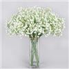 Homcomodar Fiore Artificiale Finti Bianco Gipsofila 24 Pezzi Bouquet da Sposa Gypsophila Pianta Finte Arbust da Esterno Interno per Matrimonio Giardino Casa di Nozze
