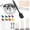 Ayxnzjsjm Kit per Fare Candele Kit Candele Fai da Te con Melting Pot da 600 mL, 100 Stoppini per Candele, 8 Coloranti, 100 Adesivi, 8 Porta Stoppini, 2 Porta Stoppini in Metallo
