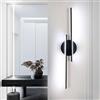 Tealight Applique Led da Parete Interno, 60cm Lampada da Parete Moderno Nero, 24W 6500K Applique da parete per Camera da Letto,Soggiorno Scale Corridoio, Luce Bianca
