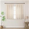 Joydeco Tende Lino Semitrasparenti per Interni Finestre 2 Pezzi L 140 x A 160 CM, Tende Decorative Moderne con Fettuccia Camera da Letto Soggiorno Sala da Pranzo, Beige