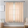 Joydeco Tende Effetto Lino per Interni con Fettuccia 2 Pezzi L 140 X A 145 CM Tende Semitrasparenti per Camera da Letto e Soggiorno Finestra Moderne, Rosa Antico