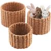 Zosenyer Cestino Portaoggetti, Set di 3 Cestino Rotondo Intrecciato, Cesto Portabiancheria Bambini Adatto per Camere da Letto Bagni Può Essere Utilizzato Come Cesto Regalo Vuoto Vesto Pannolino