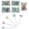 SLIAXINT 500 Pezzi Spilli da Cucito Set,Multicolore Testa Piatta 5 Forme con Scatole | Separate Spilli Lunghi Per Cucito Fai Da Te Artigianato Patchwork Accessori Cucito Creazione di Gioielli