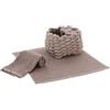 Casatessile Set Lavette Bagno con Cestino TALLIN Asciugamani Ospiti, Lavette Spugna Cotone per Viso Bidet, Bambini - Marron