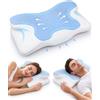 Hingue Cuscino Ortopedico Memory, Cuscino Cervicale per Dormire con Fodera Removibile e Lavabile, Design Ergonomico Anti Apnea Notturna, 60x34x9/13cm