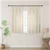 Joydeco Tende Lino Semitrasparenti per Interni Finestre 2 Pezzi L 140 x A 160 CM, Tende Decorative Moderne con Fettuccia Camera da Letto Soggiorno Sala da Pranzo, Colore Lino