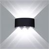 HAWEE Moderno Lampada da Parete LED Applique da Parete Impermeabile Alluminio Lampada da Muro Interno Esterno per Bagno, Portico, Camera da Letto, Corridoio, Soggiorno, Scale, 6W Bianco