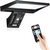 JESLED Luce Solare con Sensore di Movimento, 104LED Luce Solare LED Esterno con Telecomando, IP65 Impermeabile, 4 Modalità Luci Solari da Esterno per Cortile, Garage, Giardino