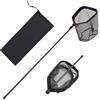 VEVOR Retino da Pesca Asta Telescopica, Rete per Pescatori con Borsa per Trasporto, Fibra di Carbonio PVC Rivestito in Nylon, Retino da Pesca Lunghezza 187 cm Rete per Stagni Lago Kayak Barche