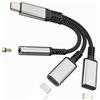 Aksenli Adattatore da USB C a 3,5 mm (3 in 1) adattatore USB C per cuffie Aux per iPhone 17 16 15 Audio 3,5 mm jack splitter cavo tipo C per caricabatterie Apple Dongle Cord doppia ricarica per iPad DAC