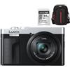 Panasonic Lumix DC-TZ99 Silver/Black + Lexar 64GB SDXC + Case Logic DCB-313 | ✅Garanzia di 5 anni
