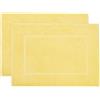 ZOLLNER 2 Tappetini da bagno in 50x70 cm - Zerbino assorbente e morbido in cotone - lavabile a 95°C - adatto per riscaldamento a terra - giallo - qualità alberghiera