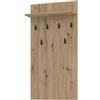 Dmora Appendiabiti Ageo 115h cm Marrone Rovere Nodi set Fissaggio a Muro Incluso 6 Ganci, Installazione a Muro