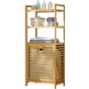 MumaHome Mobile Bagno Salvaspazio in Bambù con Portabiancheria