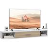 HOMCOM Mobile TV Sospeso, Mobile Porta TV Fino a 50 con 2 Ripiani Aperti e Armadietto ad Anta Ribaltabile, per Soggiorno, Camera da Letto e Salotto, 120x26x16 cm, Bianco e Rovere