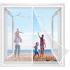 JXLQFA Tenda Zanzariera Magnetica Finestra 200x140cm Tenda Zanzariera Finestra, Chiusura Automatica Adsorbimento Magnetico, per Porte da Balcone Cantine Terrazze Bianco Rinforzata