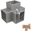 GeZu Impex Connettore per Pali X 81x81 mm Zincato a Caldo Set di 4 Pergola Connettore Angolare a 4 Vie Staffa per Fai-da-Te in Legno Connettore per Legno