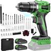 Ginour Avvitatore a Batteria 21V, Brushless Trapano a Percussione 50Nm, 2x2.0Ah Li compatibile con Makita 18V, 47 Accessori, 23+3 Coppie, 2 Velocità Multifunz. Trapani Avvitatori 10mm metallo Mandrino