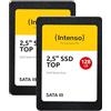 Intenso 2,5 SSD SATA III Top Pack (2 × 128 GB) - SSD veloce e antiurto per PC e notebook, fino a 550 MB/s in lettura, 500 MB/s in scrittura, confezione da 2, nero