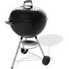 Weber Bar-B-Kettle Barbecue a Carbone (2026) / griglia 57 cm, Coperchio e braciere smaltati in Porcellana, termometro, raccogli-Cenere, treppiede con Ruote, Nero/Argento