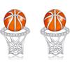 HUKKUN Orecchini a bottone da basket Orecchini da basket in argento sterling per donna Gioielli da basket per donna