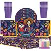 Disney Unique Disney Coco Party Supplies Pack Serves 16: 9 Plates Luncheon Napkins Cups and Table Cover with Birthday Candles (Bundle for 16)