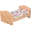 Toyvian Letto per bambole in miniatura in legno, accessorio per la casa delle bambole, mobile fai da te, 14 x 8 x 6 cm, mobile decorativo per bambole per bambini, casa giocattolo, camera da letto