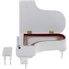 DuskHaven Pianoforte Miniatura Modellino 1/8 Accessorio Casa delle Bambole Strumento Musicale Legno Sgabello Adatto a Bambini Gioco Collezione, Bianca
