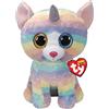 Ty - Peluche - Beanie Boos -Gatto Unicorno -Heather - Arcobaleno Pastello - Gattino con occhioni e corno glitterati - Il morbido pupazzo con gli occhi grandi scintillanti - XXL - 99996