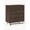Westwing Collection Cassettiera in legno di mango con motivo spina di pesce Luca -