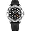 PAGRNE DESIGN Pagani Design, Orologi da uomo automatici meccanici GMT 42mm, sportivi, impermeabili, in acciaio inossidabile con vetro zaffiro, orologio da polso, R-nero, Casual