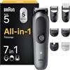 Braun All-in-One Series 5, Rifinitore Tutto In Uno Senza Sforzo, Viso E Corpo Con Lama Ultra Affilata A Vita E Tecnologia SkinGuard Per Il Corpo, 120 Min Di Autonomia, Impugnatura AquaGrip, AIO5520