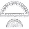 Elegrip Goniometro 180°, Goniometri Matematici Plastica, Matematica Geometria Strumento Forniture per Ufficio Scuola Casa Classe Studenti, 4 Pollici e 6 Pollici, Trasparente (2 Pezzi)