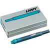 Lamy Set di 2 cartucce d'inchiostro LAMY T10 con grande capacità d'inchiostro - adatte a tutti i modelli di penne stilogr. Lamy - 1,25 ml per cartuccia - 5 pezzi per confezione -Colore inchiostro turchese
