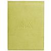 RHODIA 128106C - Astuccio Porta-blocco+ Bloc-Notes Punto metallico N°12 anice - 8,5x12 cm - Quadretti Piccoli - 80 Fogli staccabili - Carta Clairefontaine Bianca 80G - Porta matite - Simil Cuoio - Rhodiarama