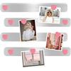 DUJEQM Lavagna Magnetica da Parete - Set di 4 Strisce Magnetiche Autoadesive con 10 Magneti Rosa, Bacheca Magnetica, Porta Calamite da Parete, Lavagnetta Magnetica per Frigo Ufficio Casa Scuola Cucina