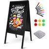 lalafancy Doppia Faccia Magnetica Lavagna Nera da Gesso con Cavalletto 41x85cm, Struttura in Legno, Scrivibile con Gessetti e Pennarelli a Gesso, per Caffè, Bar, Ristoranti, Negozi